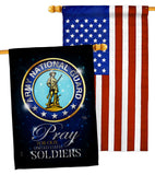 Pray United States Soldiers - Military Americana Vertical Impressions Decorative Flags HG120069 Made In USA