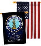 Pray United States Soldiers - Military Americana Vertical Impressions Decorative Flags HG120069 Made In USA