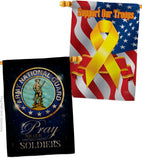Pray United States Soldiers - Military Americana Vertical Impressions Decorative Flags HG120069 Made In USA