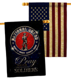 Pray United States Soldiers - Military Americana Vertical Impressions Decorative Flags HG120071 Made In USA