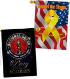 Pray United States Soldiers - Military Americana Vertical Impressions Decorative Flags HG120071 Made In USA