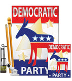 Democratic Party - Nationality Flags of the World Vertical Applique Decorative Flags HG108024