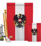 Austria - Nationality Flags of the World Vertical Impressions Decorative Flags HG108119 Made In USA