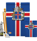 Iceland - Nationality Flags of the World Vertical Impressions Decorative Flags HG108170 Made In USA