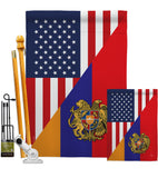 Armenia US Friendship - Nationality Flags of the World Vertical Impressions Decorative Flags HG108482 Made In USA