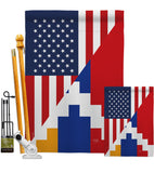 Republic of Artsakh US Friendship - Nationality Flags of the World Vertical Impressions Decorative Flags HG108483 Made In USA