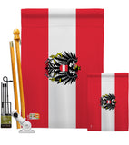 Austria w/Eagle - Nationality Flags of the World Vertical Impressions Decorative Flags HG140016 Made In USA
