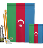 Azerbaijan - Nationality Flags of the World Vertical Impressions Decorative Flags HG140018 Made In USA