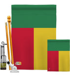 Benin - Nationality Flags of the World Vertical Impressions Decorative Flags HG140029 Made In USA