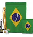 Brazil - Nationality Flags of the World Vertical Impressions Decorative Flags HG140037 Made In USA