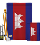 Cambodia - Nationality Flags of the World Vertical Impressions Decorative Flags HG140044 Made In USA