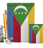 Comoros - Nationality Flags of the World Vertical Impressions Decorative Flags HG140056 Made In USA