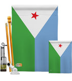 Djibouti - Nationality Flags of the World Vertical Impressions Decorative Flags HG140068 Made In USA