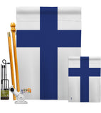 Finland - Nationality Flags of the World Vertical Impressions Decorative Flags HG140085 Made In USA