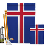 Iceland - Nationality Flags of the World Vertical Impressions Decorative Flags HG140107 Made In USA