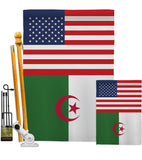 Algeria US Friendship - Nationality Flags of the World Vertical Impressions Decorative Flags HG140274 Made In USA