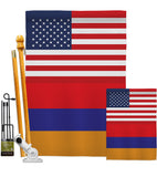 Armenia US Friendship - Nationality Flags of the World Vertical Impressions Decorative Flags HG140282 Made In USA