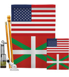 Basque Lands US Friendship - Nationality Flags of the World Vertical Impressions Decorative Flags HG140293 Made In USA