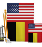 Belgium US Friendship - Nationality Flags of the World Vertical Impressions Decorative Flags HG140296 Made In USA