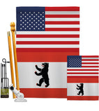 Berlin US Friendship - Nationality Flags of the World Vertical Impressions Decorative Flags HG140303 Made In USA