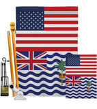 British Indian Ocean Territory US Friendship - Nationality Flags of the World Vertical Impressions Decorative Flags HG140321 Made In USA