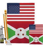 Burundi US Friendship - Nationality Flags of the World Vertical Impressions Decorative Flags HG140326 Made In USA