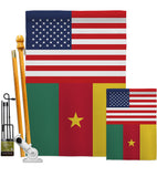 Cameroon US Friendship - Nationality Flags of the World Vertical Impressions Decorative Flags HG140328 Made In USA