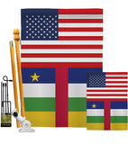 Central African Rep. US Friendship - Nationality Flags of the World Vertical Impressions Decorative Flags HG140333 Made In USA
