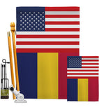 Chad US Friendship - Nationality Flags of the World Vertical Impressions Decorative Flags HG140334 Made In USA