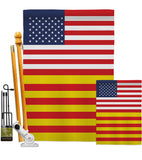 Catalonia US Friendship - Nationality Flags of the World Vertical Impressions Decorative Flags HG140337 Made In USA