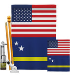 Curacao US Friendship - Nationality Flags of the World Vertical Impressions Decorative Flags HG140351 Made In USA