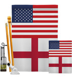 England US Friendship - Nationality Flags of the World Vertical Impressions Decorative Flags HG140368 Made In USA