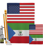 Equatorial Guinea US Friendship - Nationality Flags of the World Vertical Impressions Decorative Flags HG140369 Made In USA