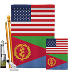 Eritrea US Friendship - Nationality Flags of the World Vertical Impressions Decorative Flags HG140370 Made In USA