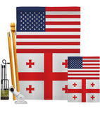 Georgia Republic US Friendship - Nationality Flags of the World Vertical Impressions Decorative Flags HG140382 Made In USA