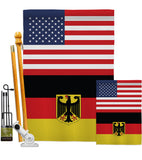 Germany w/Eagle US Friendship - Nationality Flags of the World Vertical Impressions Decorative Flags HG140383 Made In USA