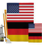 Germany US Friendship - Nationality Flags of the World Vertical Impressions Decorative Flags HG140384 Made In USA