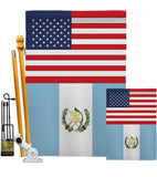 Guatemala US Friendship - Nationality Flags of the World Vertical Impressions Decorative Flags HG140391 Made In USA