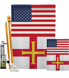 Guernsey US Friendship - Nationality Flags of the World Vertical Impressions Decorative Flags HG140392 Made In USA