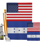 Honduras US Friendship - Nationality Flags of the World Vertical Impressions Decorative Flags HG140397 Made In USA