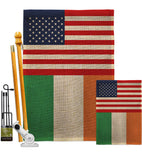 Ireland US Friendship - Nationality Flags of the World Vertical Impressions Decorative Flags HG140405 Made In USA