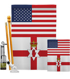 Ireland-Northern US Friendship - Nationality Flags of the World Vertical Impressions Decorative Flags HG140406 Made In USA
