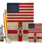 Ireland-Northern US Friendship - Nationality Flags of the World Vertical Impressions Decorative Flags HG140406 Made In USA