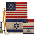 Israel US Friendship - Nationality Flags of the World Vertical Impressions Decorative Flags HG140410 Made In USA