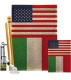 Italy US Friendship - Nationality Flags of the World Vertical Impressions Decorative Flags HG140411 Made In USA