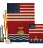 Kiribati US Friendship - Nationality Flags of the World Vertical Impressions Decorative Flags HG140424 Made In USA