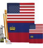 Liechtenstein US Friendship - Nationality Flags of the World Vertical Impressions Decorative Flags HG140435 Made In USA