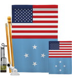 Micronesia US Friendship - Nationality Flags of the World Vertical Impressions Decorative Flags HG140452 Made In USA