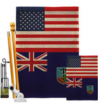 Montserrat US Friendship - Nationality Flags of the World Vertical Impressions Decorative Flags HG140456 Made In USA