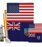 Montserrat US Friendship - Nationality Flags of the World Vertical Impressions Decorative Flags HG140456 Made In USA